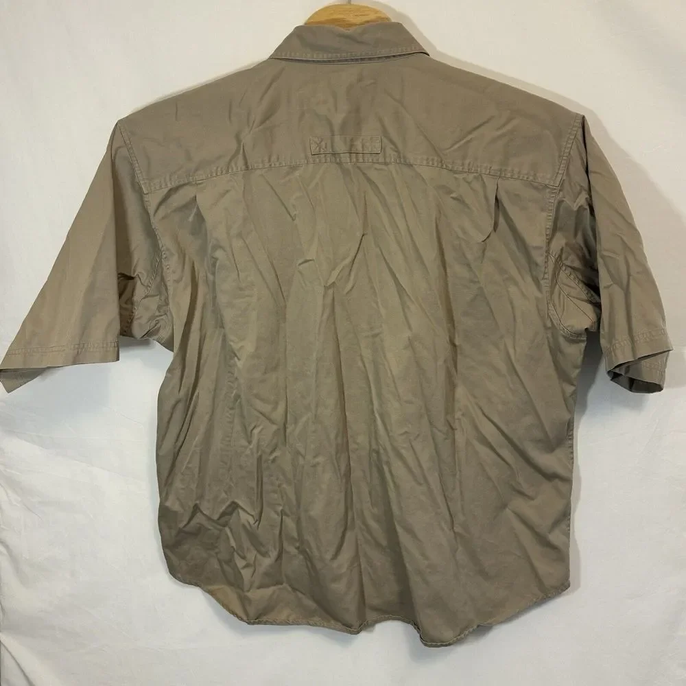 Duluth Trading Shirt Men's Size 3XL Tan Button Down Heavy Work Outdoor‎